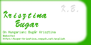 krisztina bugar business card
