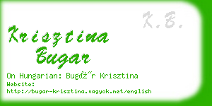 krisztina bugar business card